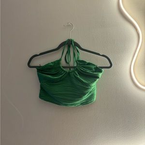 GREEN CROPPED HALTER TOP !!!NEVER BEFORE WORN!!!